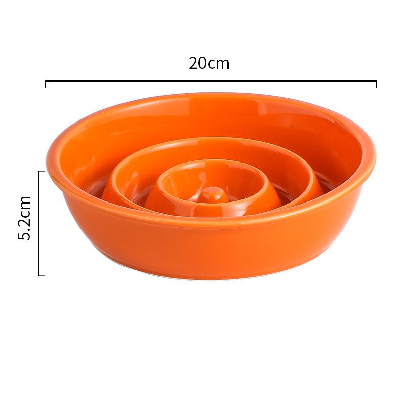 Handmade Ceramic Slow Feeder Bowl for Cats and Dogs