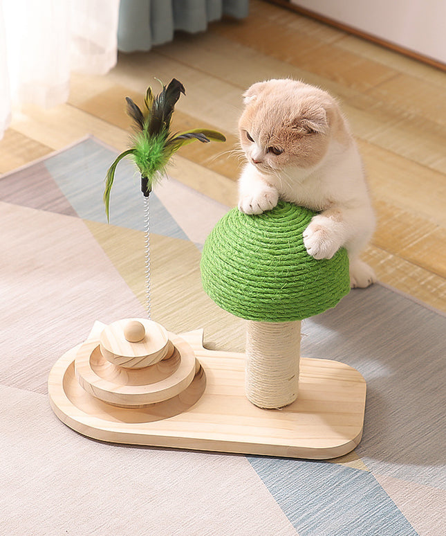 Wooden Cat Turntable Track Toy