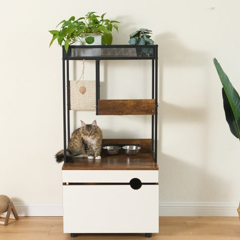 Cat Litter Box Enclosures With Cat Tree Tower, Cat Furniture ,Cat Cabinet