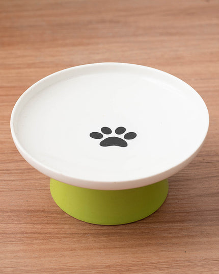 Ceramic Extra Wide Raised Cat Food Bowl