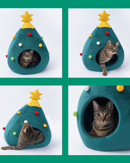 Christmas Tree Cat Cave