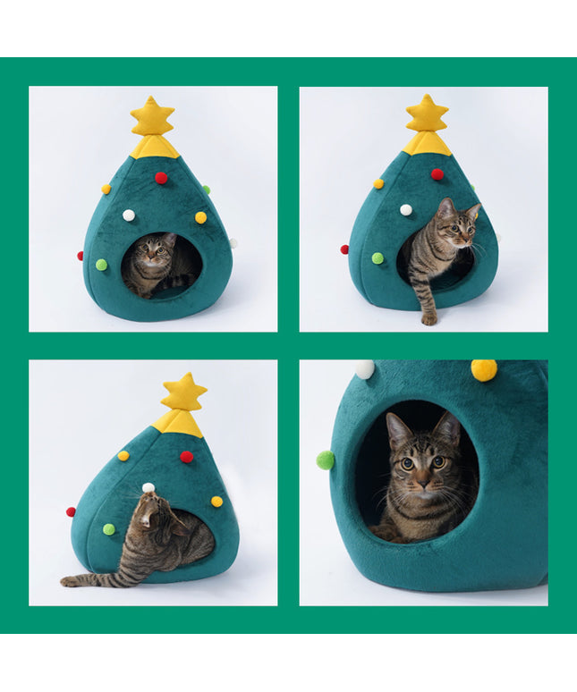 Christmas Tree Cat Cave