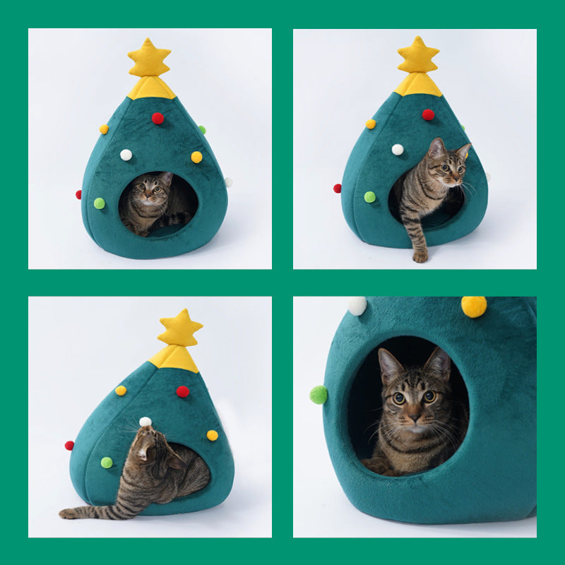 Christmas Tree Cat Cave