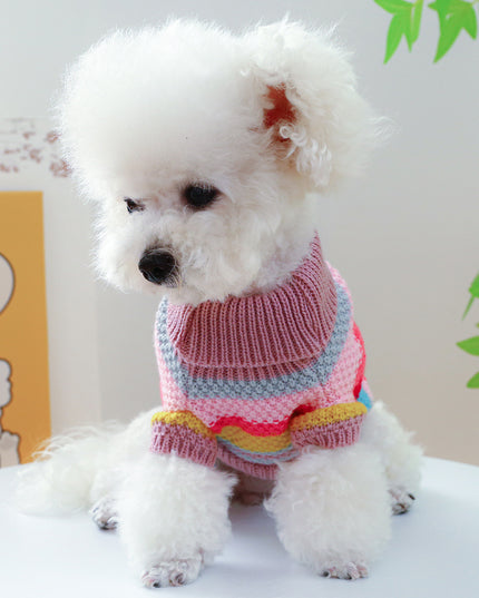 Knitted Colorful Striped Pet Sweater
