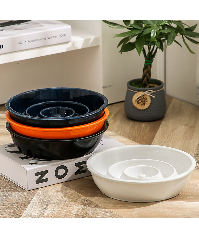 Handmade Ceramic Slow Feeder Bowl for Cats and Dogs