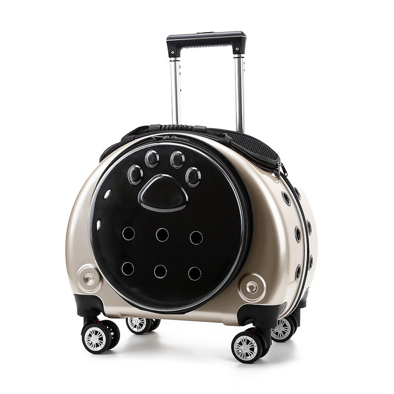 Space Capsule Hard Shell Rolling Pet Carrier