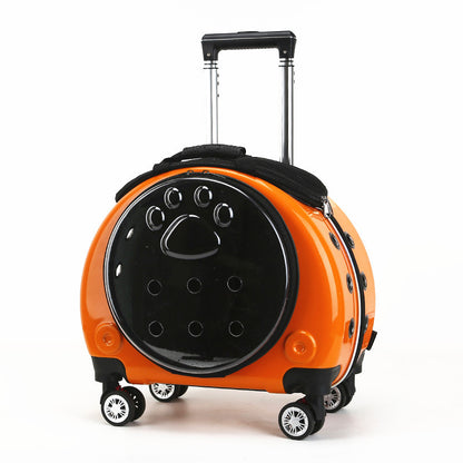 Space Capsule Hard Shell Rolling Pet Carrier