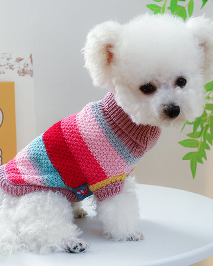 Knitted Colorful Striped Pet Sweater