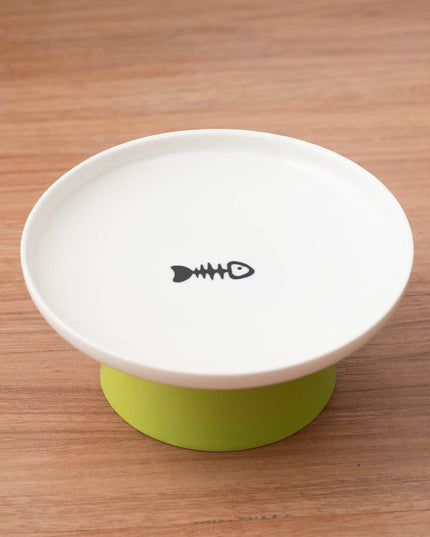 Ceramic Extra Wide Raised Cat Food Bowl