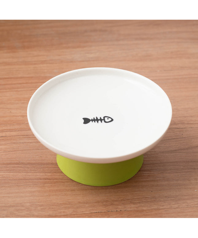 Ceramic Extra Wide Raised Cat Food Bowl