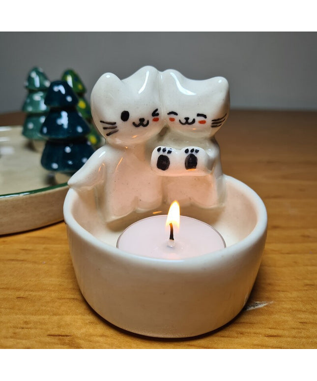 Cat Shaped Tea Light Candle Holder