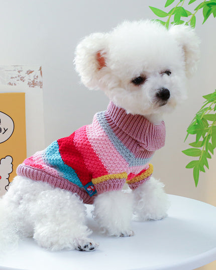 Knitted Colorful Striped Pet Sweater