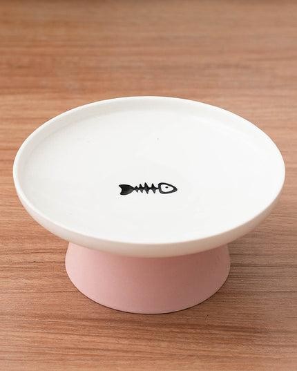 Pink raised cat bowl.