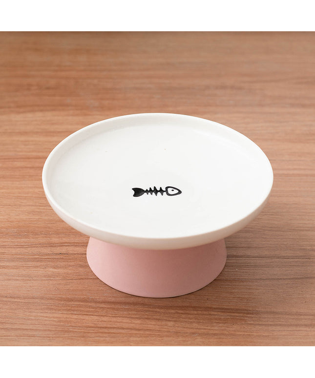 Pink raised cat bowl.