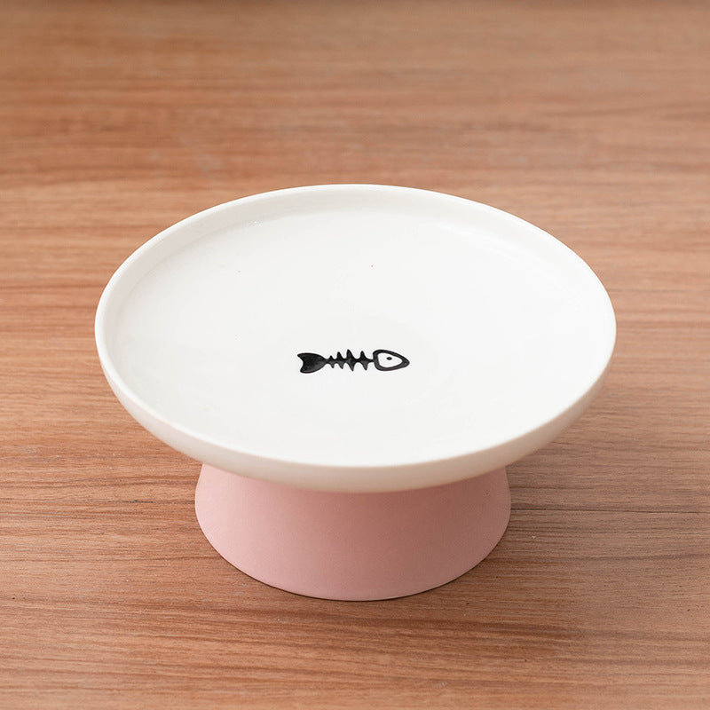 Pink raised cat bowl.