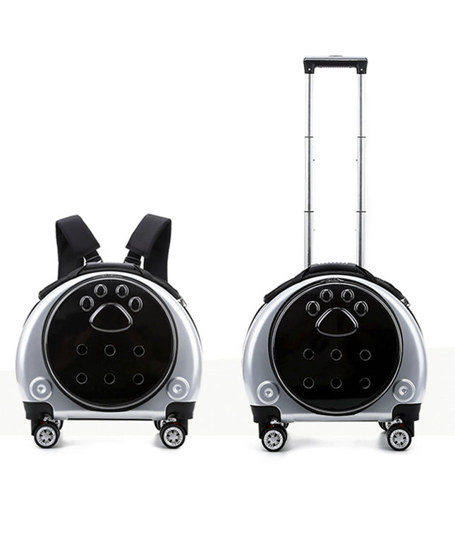 Space Capsule Hard Shell Rolling Pet Carrier