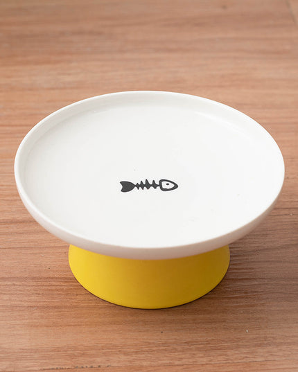 Ceramic Extra Wide Raised Cat Food Bowl