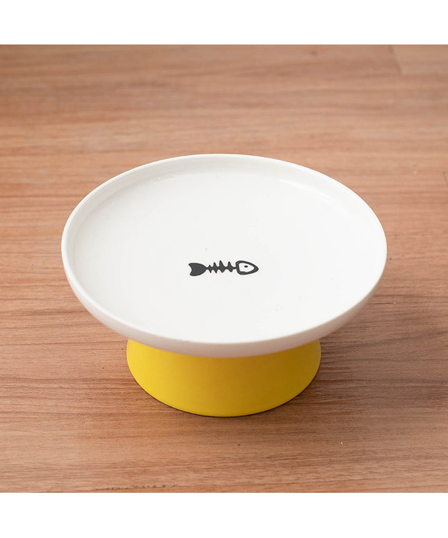 Ceramic Extra Wide Raised Cat Food Bowl