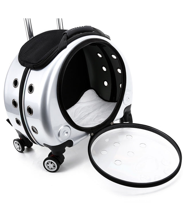 Space Capsule Hard Shell Rolling Pet Carrier