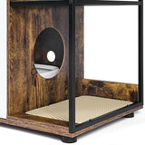 Litter Box Enclosure For 2 Cats.Cat Litter Box Furniture,Enclosed Cat Litter Boxes,Cat Furniture Cabinet,Rustic Brown