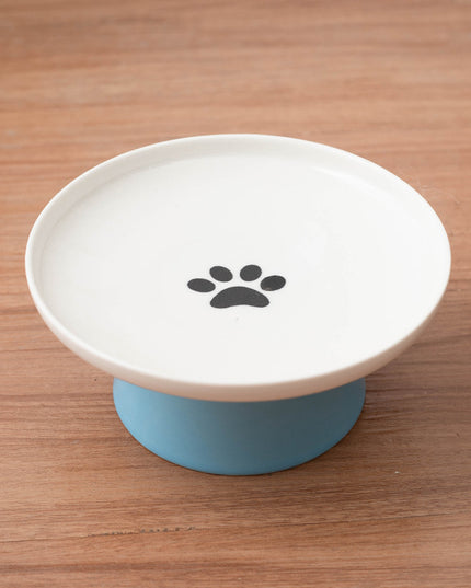 Ceramic Extra Wide Raised Cat Food Bowl