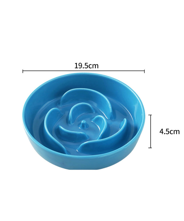Handmade Ceramic Rose Petal Slow Feeder Pet Food Bowl