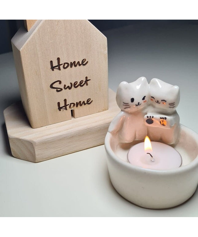 Cat Shaped Tea Light Candle Holder
