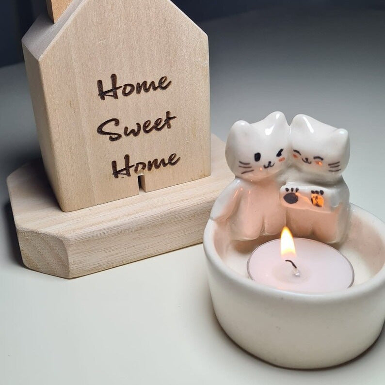 Cat Shaped Tea Light Candle Holder