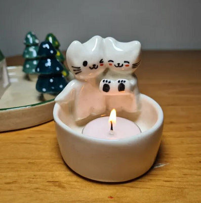 Cat Shaped Tea Light Candle Holder