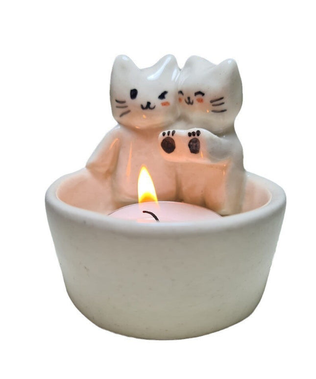Cat Shaped Tea Light Candle Holder