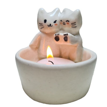 Cat Shaped Tea Light Candle Holder