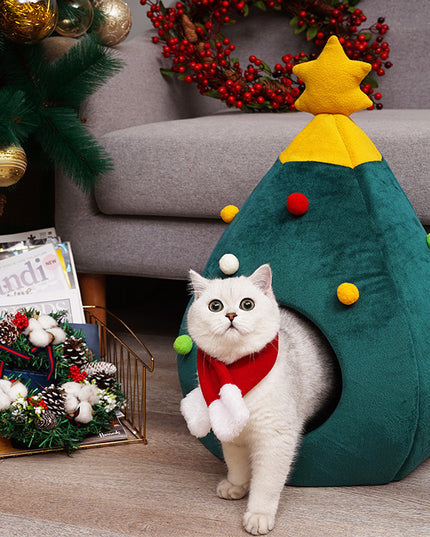 Christmas Tree Cat Cave