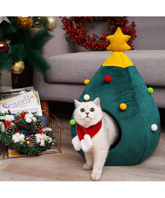 Christmas Tree Cat Cave