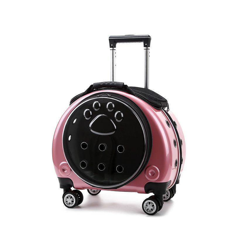 Space Capsule Hard Shell Rolling Pet Carrier