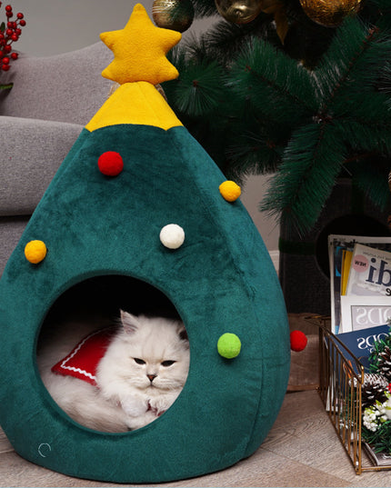 Christmas Tree Cat Cave