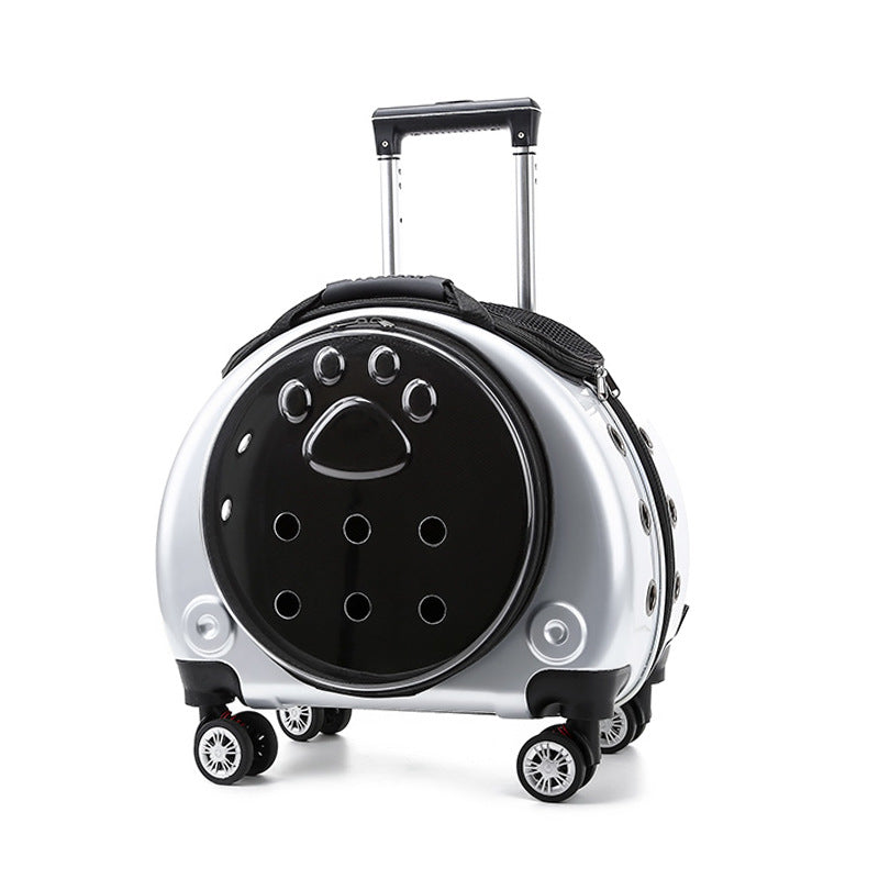 Space Capsule Hard Shell Rolling Pet Carrier