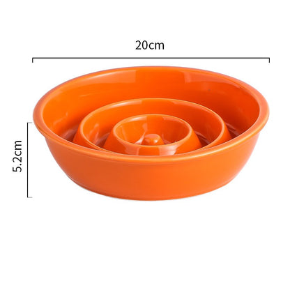 Handmade Ceramic Slow Feeder Bowl for Cats and Dogs