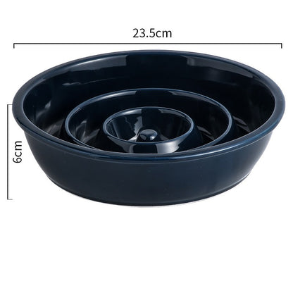 Handmade Ceramic Slow Feeder Bowl for Cats and Dogs