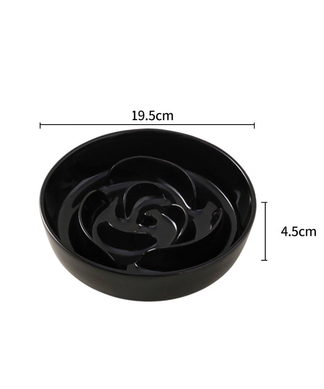 Handmade Ceramic Rose Petal Slow Feeder Pet Food Bowl