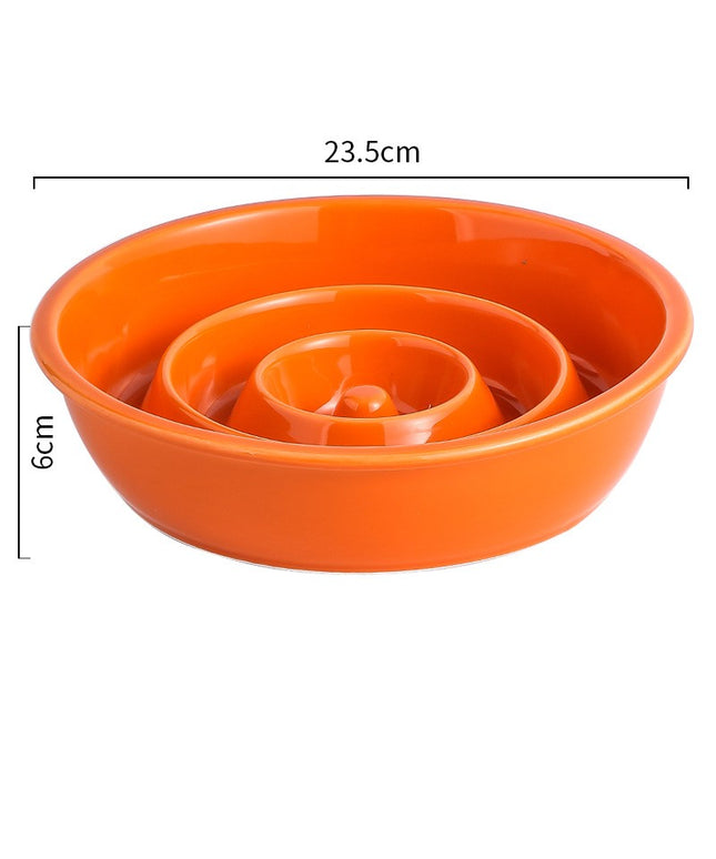 Handmade Ceramic Slow Feeder Bowl for Cats and Dogs