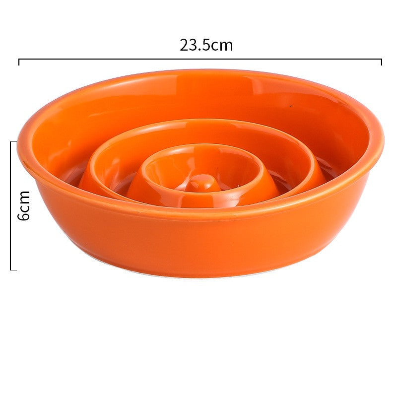 Handmade Ceramic Slow Feeder Bowl for Cats and Dogs