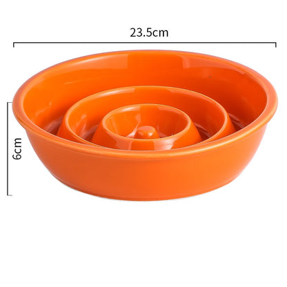 Handmade Ceramic Slow Feeder Bowl for Cats and Dogs