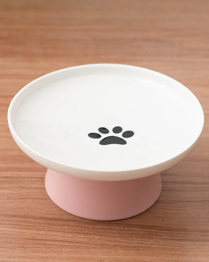 Ceramic Extra Wide Raised Cat Food Bowl