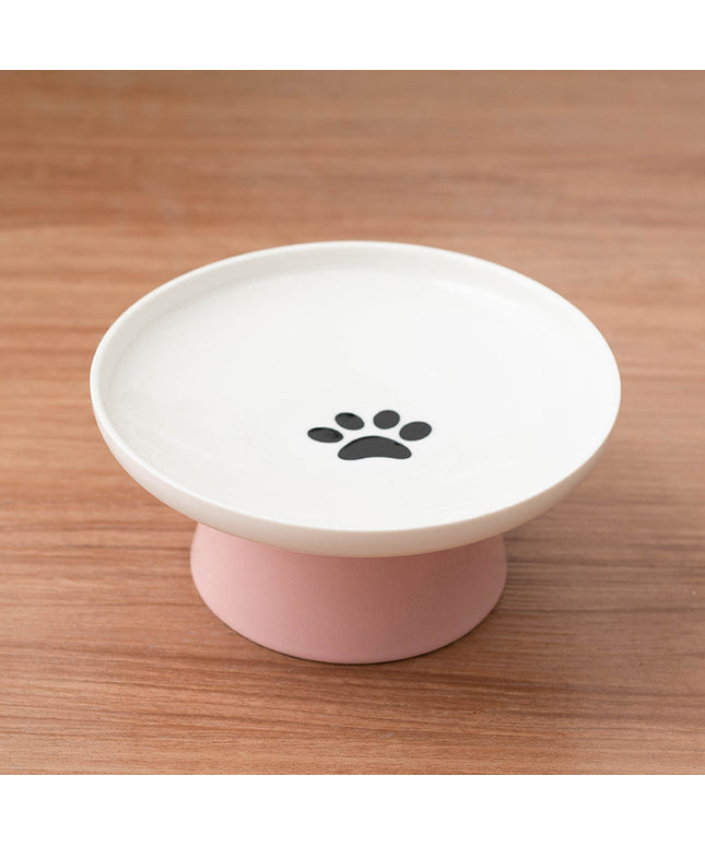 Ceramic Extra Wide Raised Cat Food Bowl