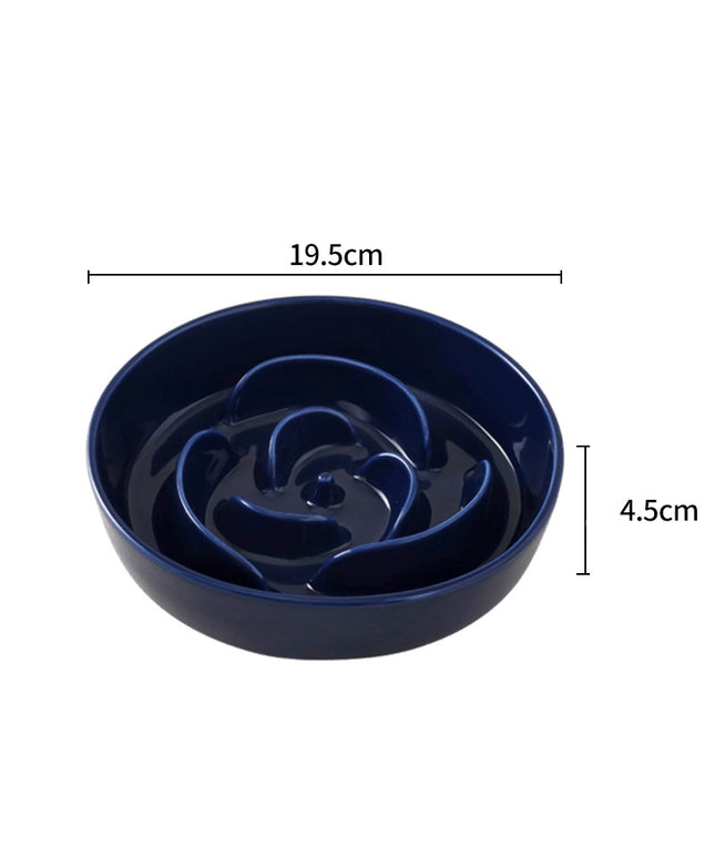 Handmade Ceramic Rose Petal Slow Feeder Pet Food Bowl