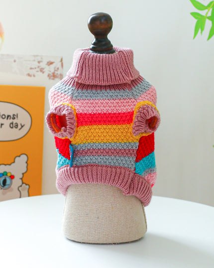 Knitted Colorful Striped Pet Sweater