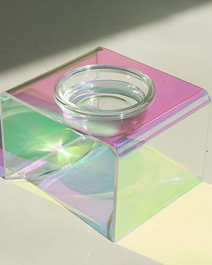 Iridescent Acrylic Pet Feeder