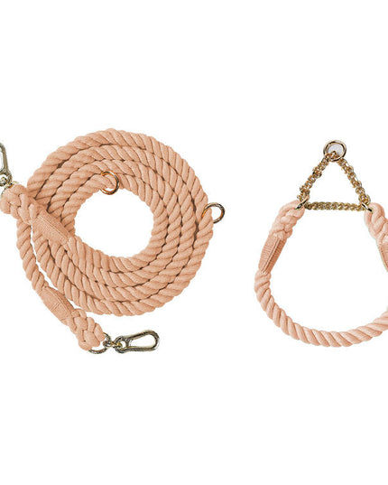 Twisted Double Head Pet Leash and Collar Set