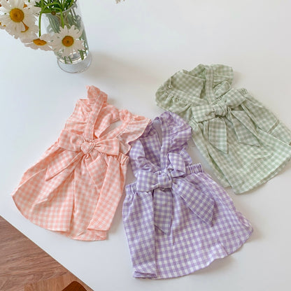 Summer Pullover Gingham Dog Dress