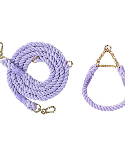Twisted Double Head Pet Leash and Collar Set